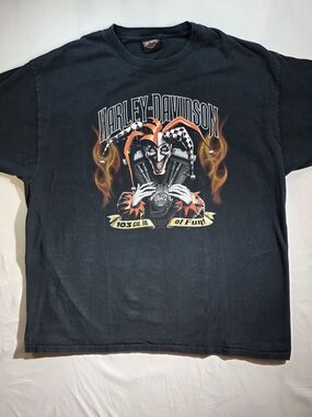 VTG Harley-Davidson Jester 103 Cu. In. of Fun! T-Shirt Corpus Christi XL